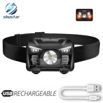 

Rechargeable LED Headlamp Induction switch headlight Red light + White light Can be used for fishing, cycling, adventure, etc.