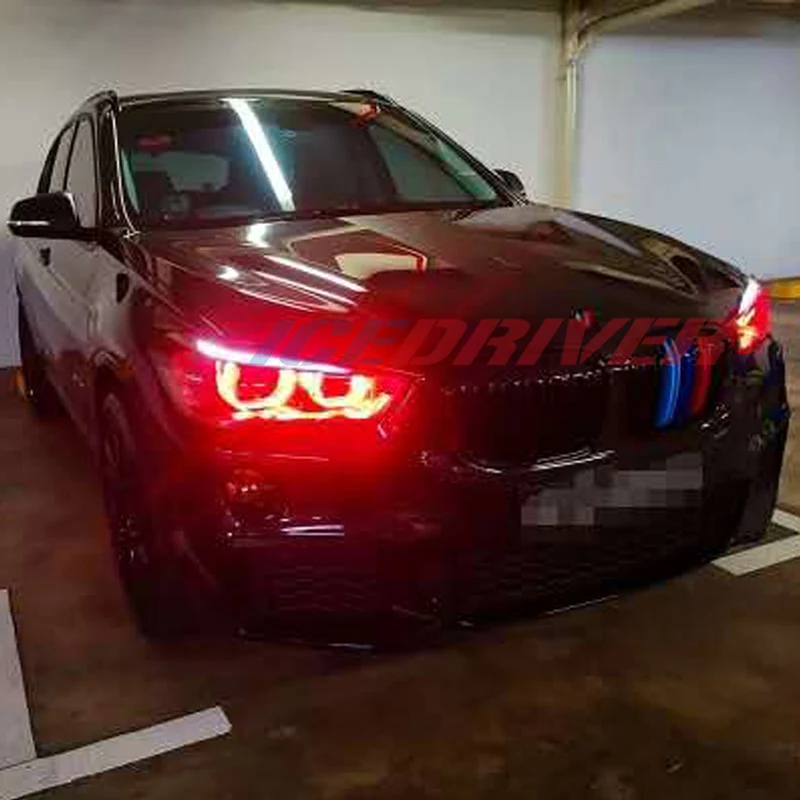 Icedriver для BMW X2 Ангельские глазки DRL RGB многоцветный светодиодный доски Противотуманные фары красные, синие демон глаз светодиодный Ангел глаз