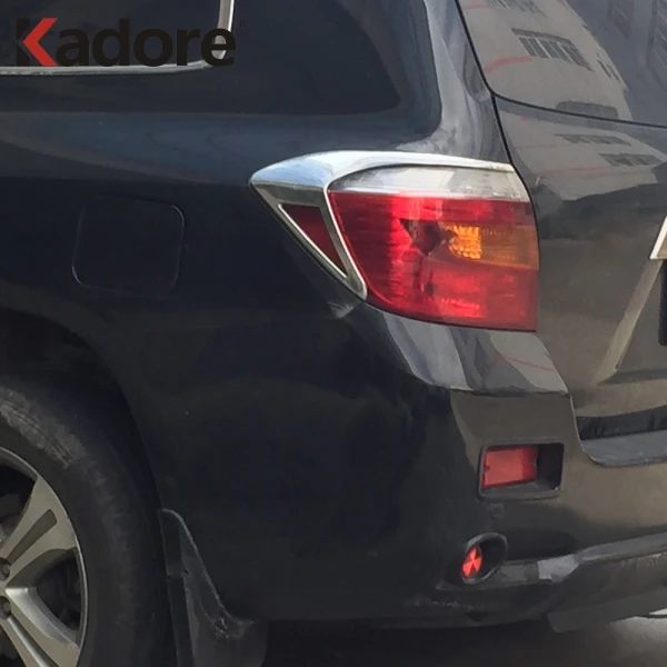 Подходит для Toyota Highlander 2008 2009 2010 ABS Хром Задняя Крышка лампы Накладка задний фонарь наклейка Рамка автомобильные чехлы