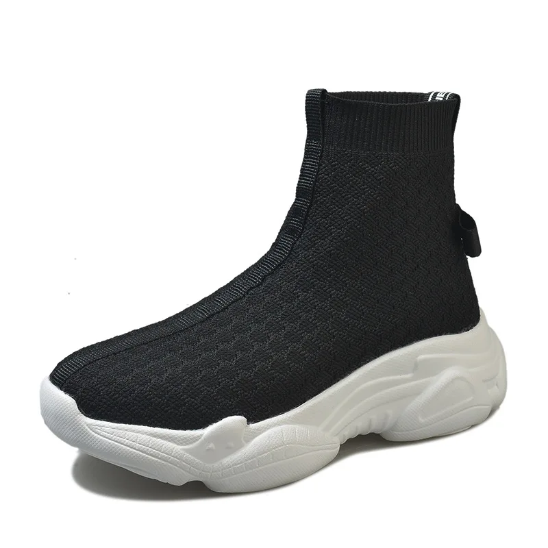 

2019 spring sports shoes women's platform shoes high-cut knit casual shoes socks shoes