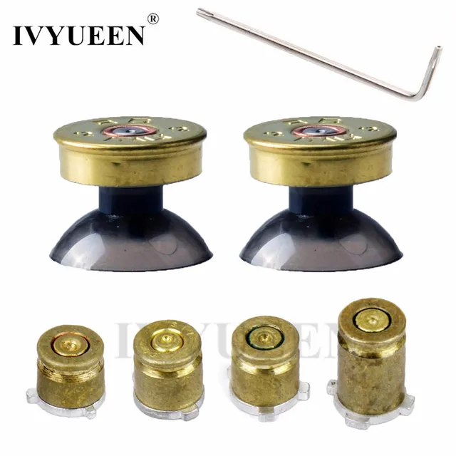 Best Price IVYUEEN For Xbox One X S ( Slim ) Elite Controller Gold Bullet Button Thumbsticks Stick Cap and 9mm Brass Buttons ABXY Mod Kit