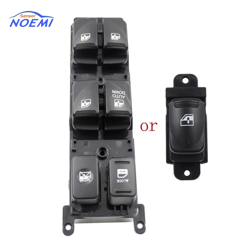 

93570-1E110 of Front Left switch, 93580-1E001 93580-1E000 of Rear Button Master Power Control Window Switch for Hyundai Accent