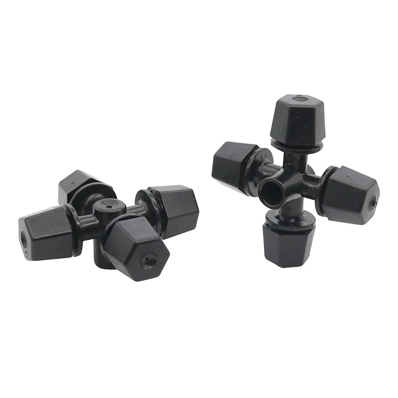 

Garden Cross Atomized Nozzle 6 mm Interface Water Fog Greenhouse Mist Nozzle Gardening Tools and Equipment 100 Pcs
