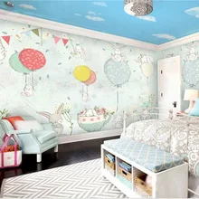Beibehang пользовательские обои 3d скандинавские Простые Модные простые и элегантные воздушный шар Банни детская комната фон 3d Papel де parede