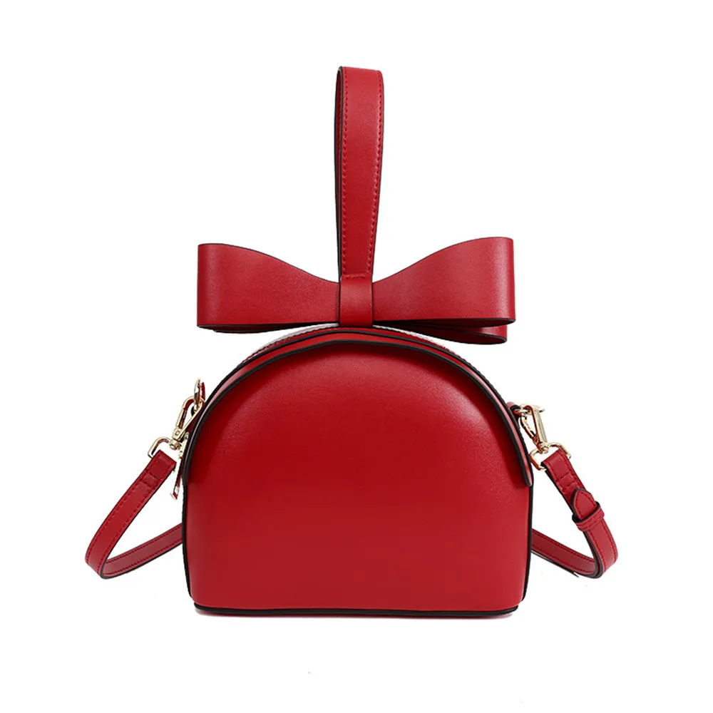 

Sweet Style Fashion Design Bow Zipper Crossbody Bag Luxury Brand Split Leather Shoulder Bag Small Messenger Bag for Girls