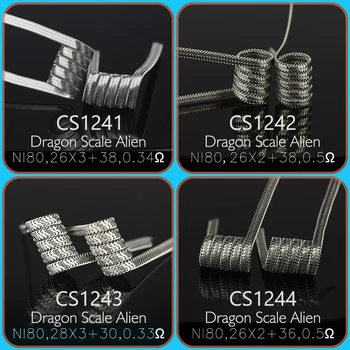 

2pcs Original VAPJOY Ni80 Dragon Scale Alien Coil Prebuilt Coils For RDA RTA Vape Tank Atomizer 26X2 26X3 28X3 Heating Wire