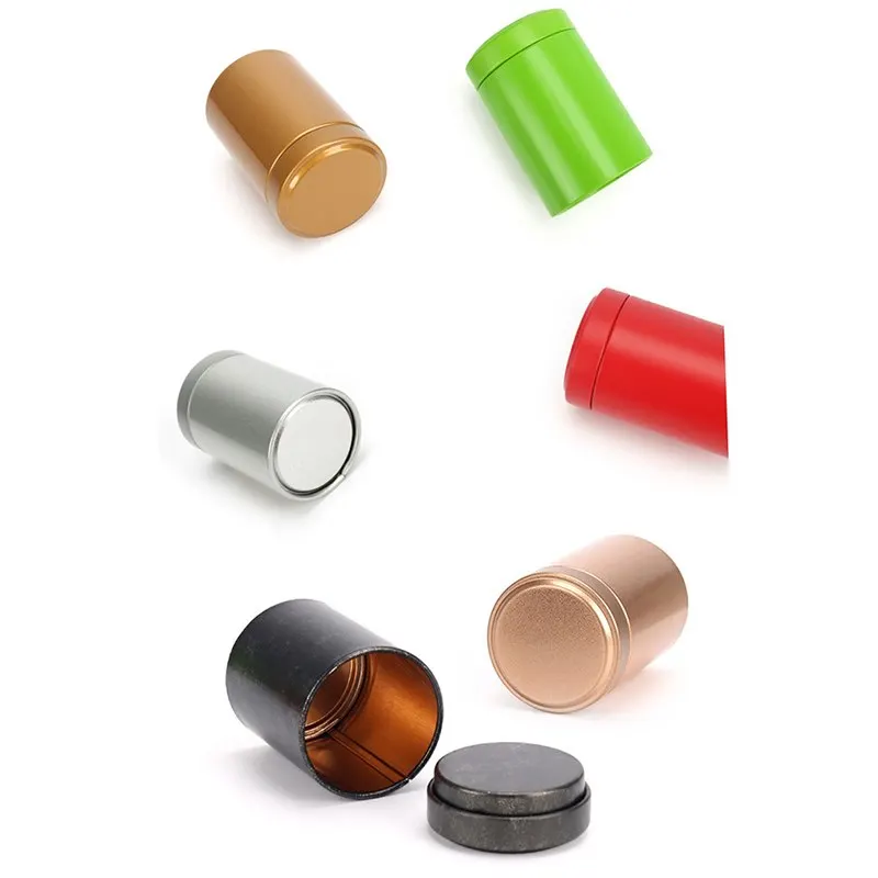

Hot Sale Travel Tea Caddy Airtight Smell Proof Container Stash Jar Metal Aluminum Portable Small Sealed Cans