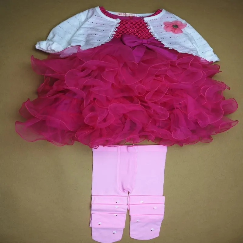 

Girls Set Cardigan+Dress+Legging Girls Clothes