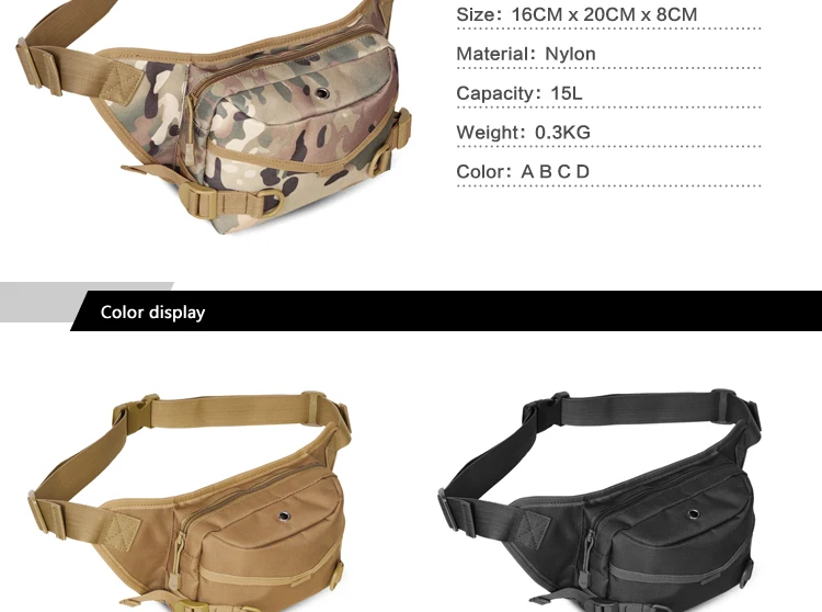 600D waterproof Oxford fabric Climbing Bags Outdoor Military Tactical Waist Pack Molle Camping Hiking Pouch Bag (2)