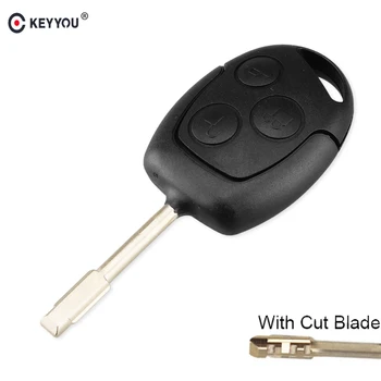 

KEYYOU 3 Buttons Blade Cut/Uncut Remote Car Key Shell Case Fob Covers For Ford Focus Mondeo Festiva Fusion Suit Fiesta KA