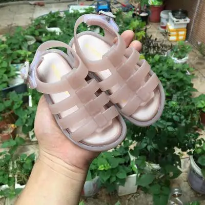 Beige 3 Сандалии для девочек; детская обувь из ПВХ для детей; детские сандалии-гладиаторы с цветочным рисунком для мальчиков; детская пляжная обувь принцессы на плоской подошве; повседневная детская обувь - Цвет: Beige 3