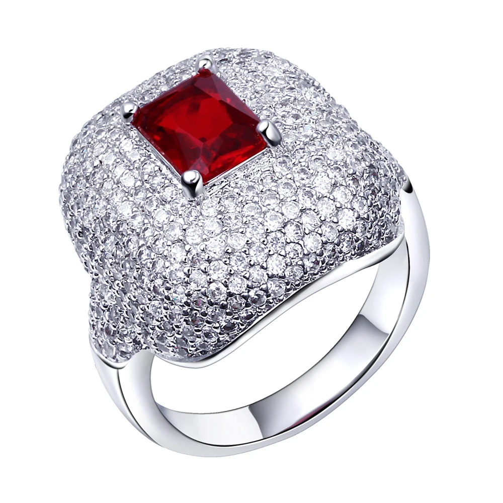 Buy Fashion red stone Rings cubic zircon finger Ring