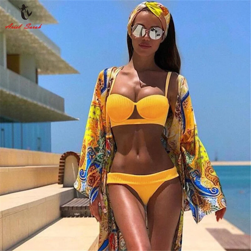 

Ariel Sarah Bikini 2019 Swimwear Swimsuit Bathing Suit Women Push Up Bikini Set Beach Wear Underwire Bikinis Mujer Monokini