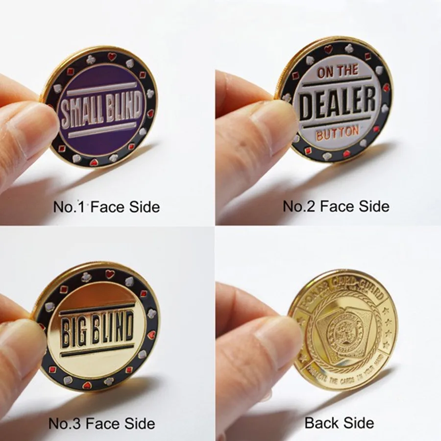 10 Set(30pcs) Free shipping,Metal Big Blind, Small Blind & Dealer