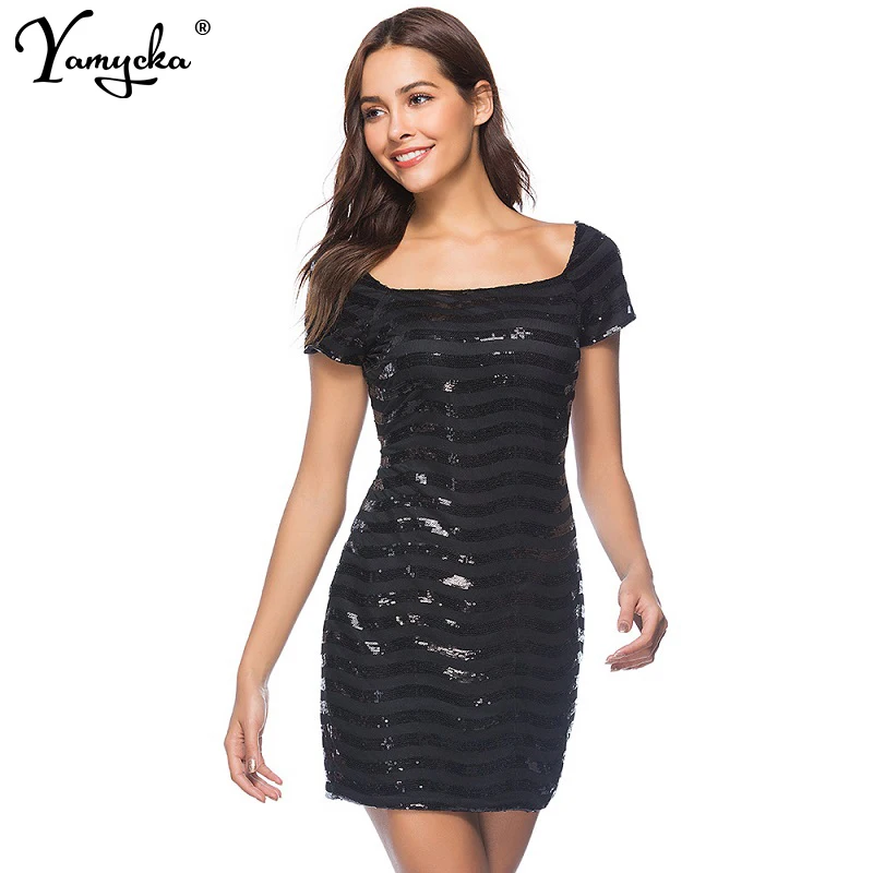 

Sexy backless black Sequin mini summer dress women elegant bodycon club birthday Party dress womens evening dresses y2k vestidos