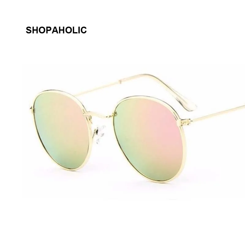 

2019 Round Retro Sunglasses Women Brand Designer Female Mirror Sunglasses Ray Pink Luxury Sun Glasses For Women UV400