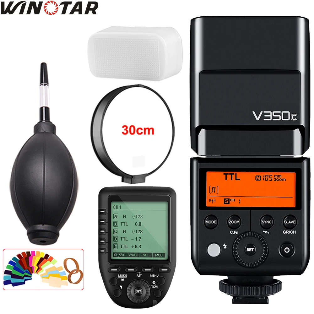 

Godox V350C TTL HSS 1/8000s 2.4G X System Camera Speedlite Flash with Built-in Li-ion Battery + Xpro-C Transmitter for Canon