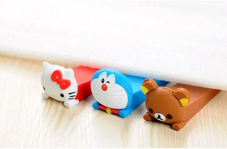 Kawaii Cartoon Door Stop Stoppers slamming prevent finger injurie Children Baby Safety Gate Doorway Kids Rubber Guard protection