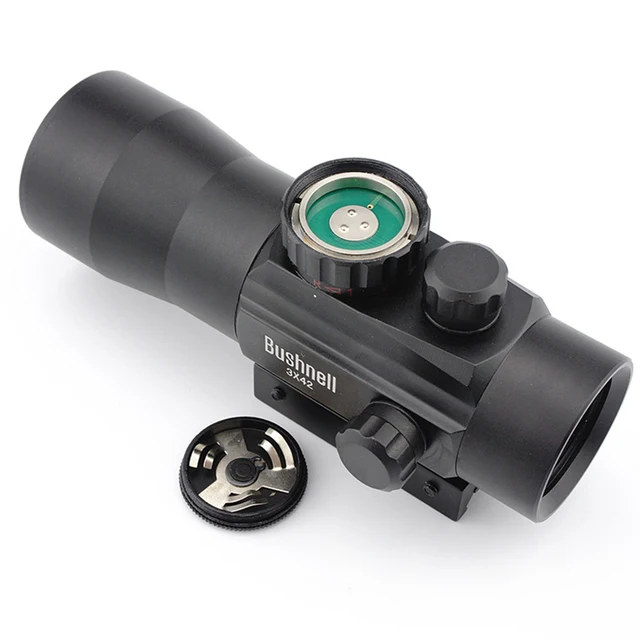 3x42x11mm/20mm raíl táctico Riflescope vista alcance caza holográfico verde/rojo punto óptico telescópico para Rifle de aire del - Imagen 5