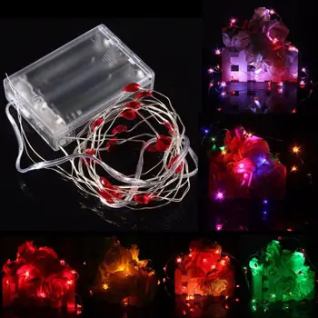 

LED Lights Decoration Strip Lights 2M 20 LED Battery Powered Heart String Fairy Light For Christmas Party Weddinng Decor