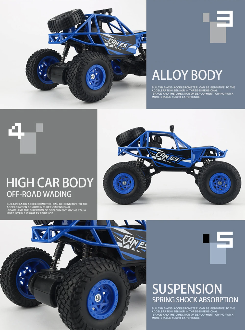 1/20 Радиоуправляемый автомобиль 4WD альпинистский автомобиль 4x4 с двойным приводом Bigfoot автомобиль с дистанционным управлением Модель автомобиля игрушки для мальчиков детей