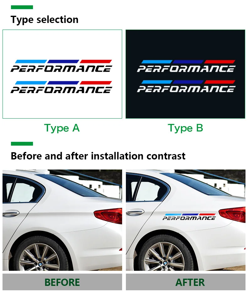 Airspeed Car Stickers M Performance Auto Sticker Rear Side decal Accessories for BMW E46 F30 E90 E60 F20 F10 E36 E39 E87 E70 G30 (2)