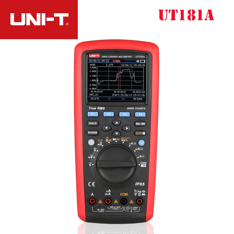 

UNI-T High-End UT181A Digital Multimeter True Rms Tester Datalogging DMM Cap Temp Meter USB Datalogger Software 60000 Display