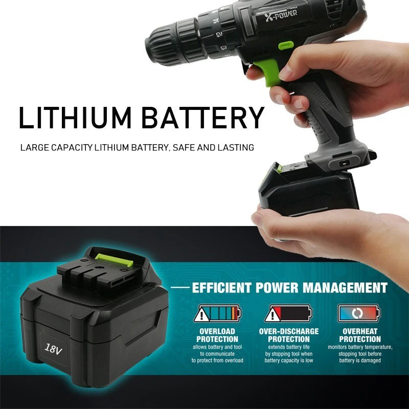 Electric Screwdriver Cordless 18V Mini Portable Electric Drill Lithium Battery Operated Rechargeable Power Tools HOME DIY