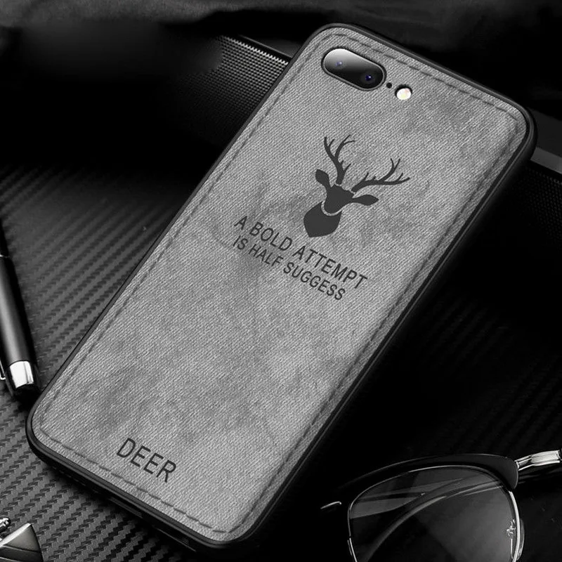 Роскошный тканевый чехол для iPhone 7 для телефона 6 6 S 8 Plus 5 5S SE Elk Мягкий чехол из ТПУ для iPhone X XR XS Max Fundas