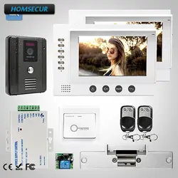 HOMSECUR 7 "Видеодомофон Безопасности + Черный Камера для дома безопасности: TC011-B + TM701R-W