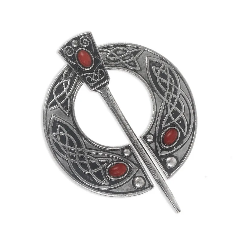 Брошь викинга средневековый винтажный Penannular плечевой шарф с брошью плащ булавка металлические шпильки для бейджей Norse ювелирные изделия в стиле викингов для женщин и мужчин - Окраска металла: silver