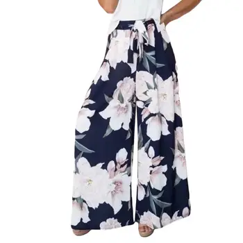 

#4 2018 NEW Fashion Women Sexy High Waist Flower Print Floral Wide Leg Pants