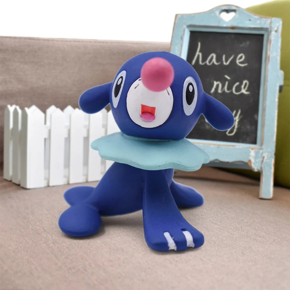 3-4 см 2 ''Pikachu Squirtle Charmander Eevee Popplio Torchic Treecko Riolu Rotom Rowlet Litten аниме фигурка куклы игрушки - Цвет: Popplio