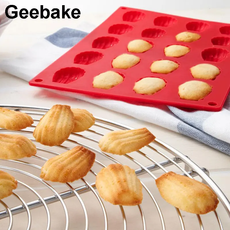 

20 Cavity Germany Silicone Madeleine Cookie Mold Shell Cake Pan Biscuit Mould Cookie Cutter Baking Tools M1601