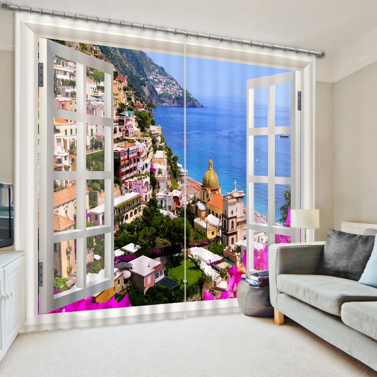 

Landscape Scenery Beauty Digital Photo Printing Blackout 3D Curtains for Living Room window curtains