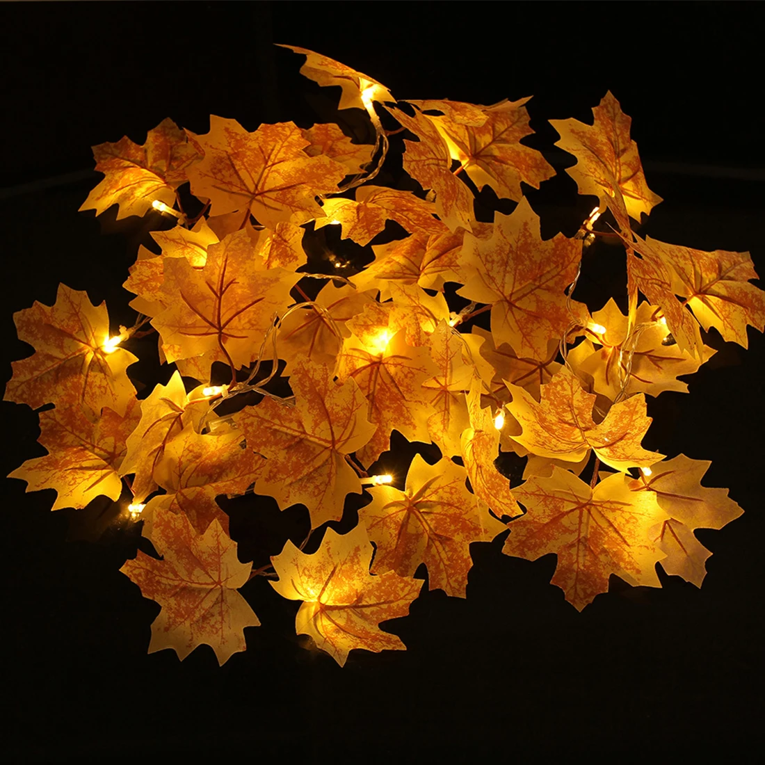 

SDR Maple Leaves Fairy Light Mixed Color Orange Yellow Leaf Autumn String Lights 20LED Fall Indoor Decoration Battery Operated