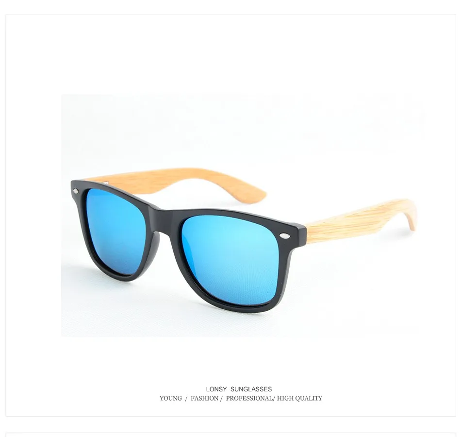 Солнечные очки в оправе из настоящего бамбука, поляризованные тёмные очки для мужчин и женщин, UV400, зеркальные линзы, деревянные очки LS5003 очки женские