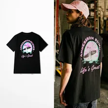 Ulzzang homens coreano moda vida t camisa andersson verão impressão moda harajuku algodão t camisa homme humoristique