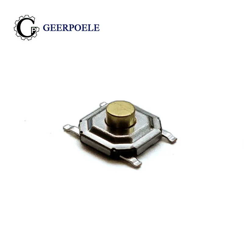 

100 pcs/lot 5.2*5.2*1.7 4 Pin 12V 0.5A Push Button Switch Metal Tactile Micro Tact SMT Touch Switch
