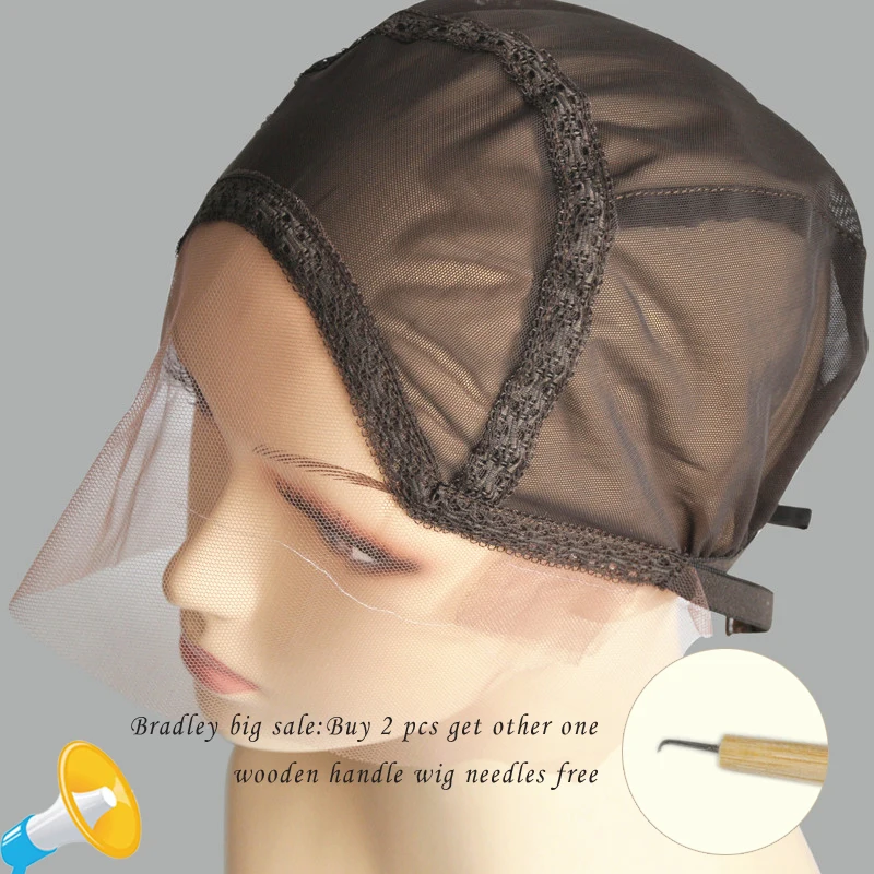 Lace Front Wig Cap For Making Front Lace Wig With Adjustable Straps And Guide Line Glueless Weaving Extension Cap Swiss Lace Cap