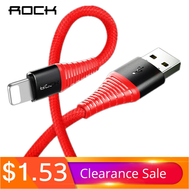 ROCK Hi-Tensile USB Cable 2.1A For Apple iPhone X 8 7 6 Plus Braid Charging Data Fast Charger 120CM 25CM 200CM Lighting Cable ROCK Hi-Tensile USB Cable 2.1A For Apple iPhone X 8 7 6 Plus Braid Charging Data Fast Charger 120CM 25CM 200CM Lighting Cable