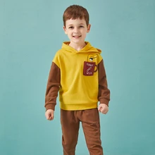 Balabala/комплект детской одежды на осень, детский спортивный костюм с вставками для мальчиков, пуловер, худи, свободные модные штаны