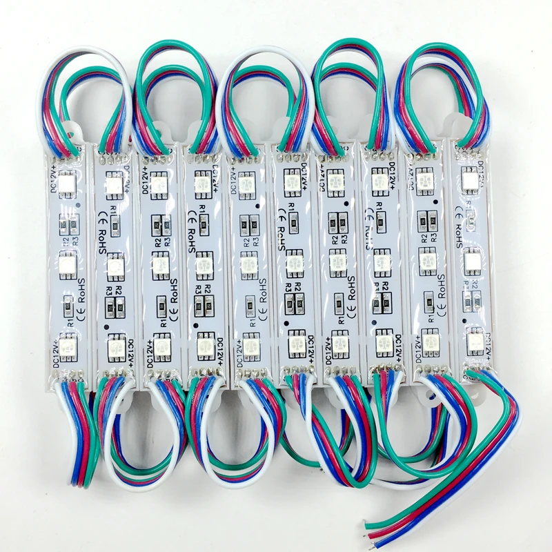 Оптовая Продажа 1000 шт. DC12V SMD 5050 3 светодиодный s RGB модуль IP65 Водонепроницаемый