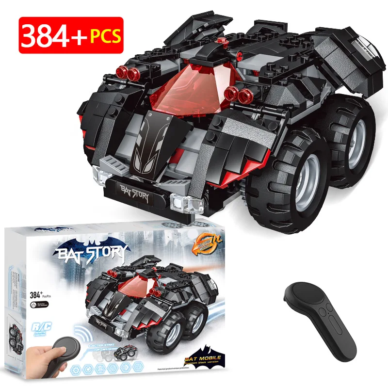 

RC City Super Heroes Compatible Legoed Technic Remote Controlled Batmobile Building Blocks 384pcs Bricks Sets Toys For Children