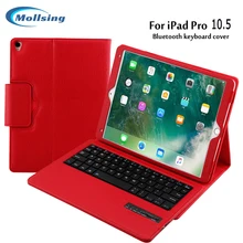 Mollsing Wireless Bluetooth Keyboard +PU Leather Folio Cover Protective Case For Apple ipad pro10.5 tablet