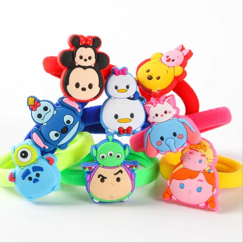 

Wholesale 50PCS TSUM TSUM Mickey Minnie Bea Princess Girls Hair Bands Hair Accessories Rubber bands Headwear Kids Birthday Gifts