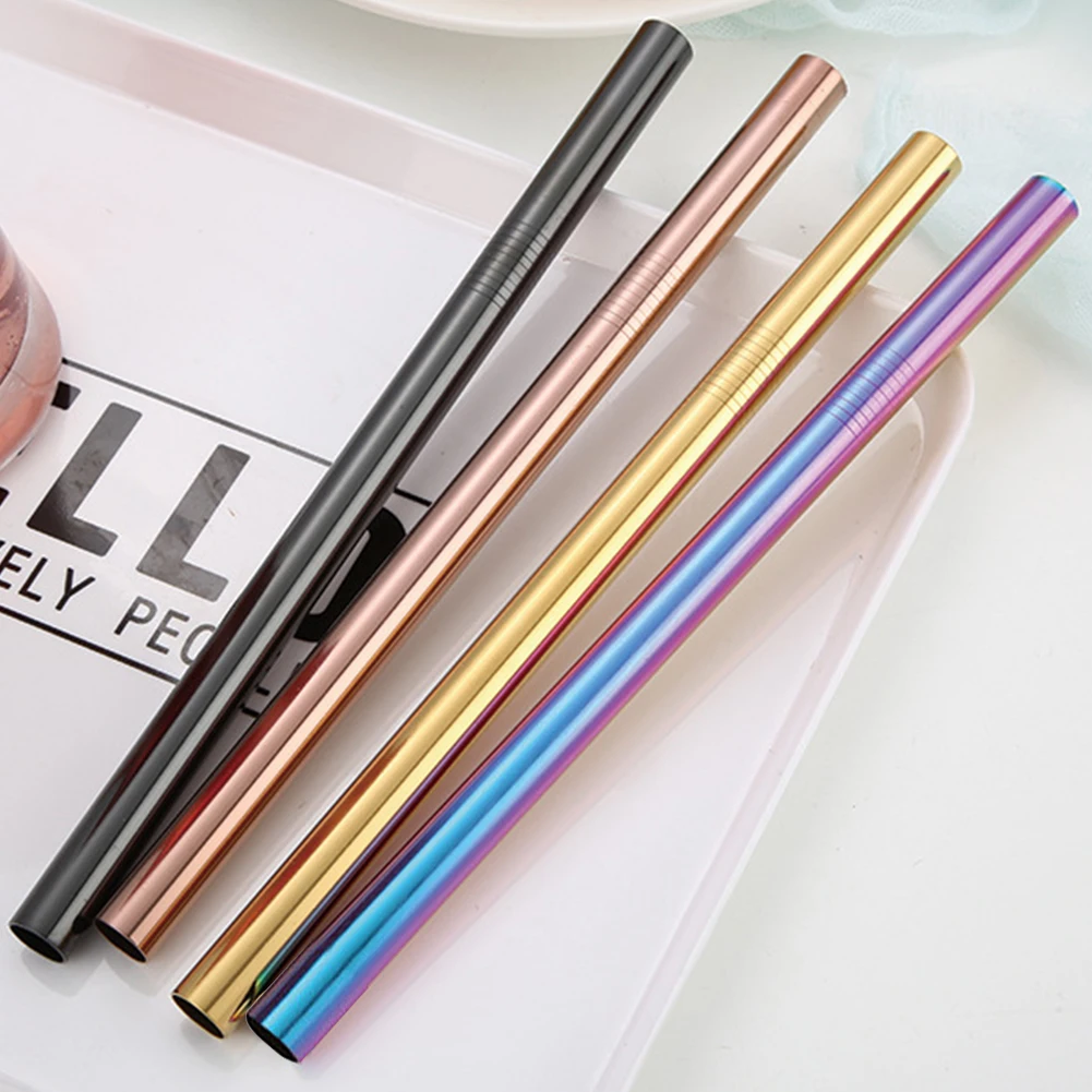 

2/4/8Pcs Reusable Drinking Straw High Quality 304 Stainless Steel Metal Straw with Cleaner Brush For Mugs 20/30oz