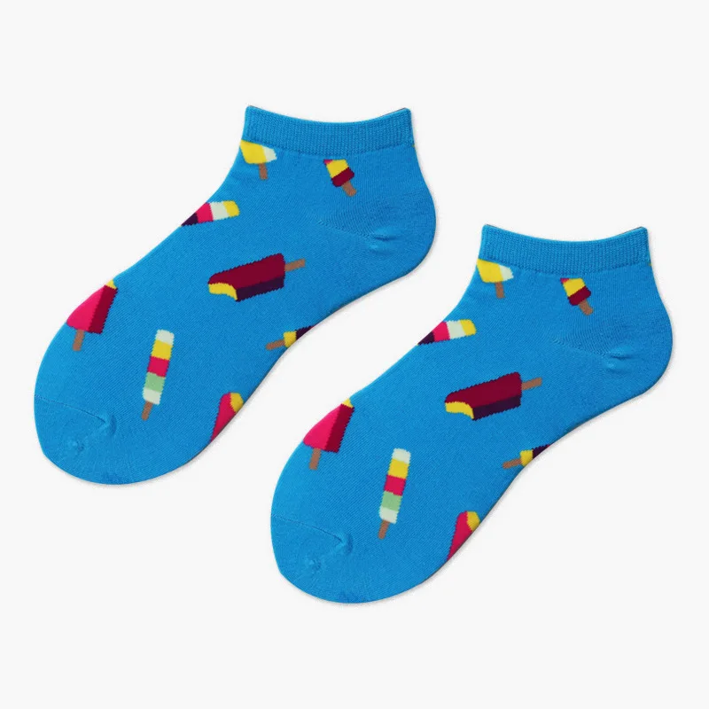 51143 Moda Mulaya, Новое поступление, мужские носки из чесаного хлопка, мужские носки с фруктами, бананами, ананасами, новинка, мужские короткие носки для счастливых мужчин - Цвет: 51143