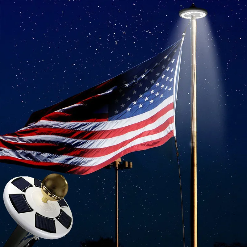 

Solar Flag Pole Lights 26 LED Super Bright Waterproof Auto ON/OFF Night Light For Camping Home Yard Farm