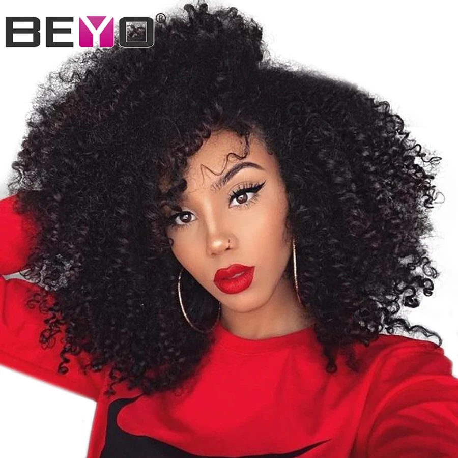 360 Lace Frontal Wig Pre Plucked With Baby Hair Brazilian Kinky Curly